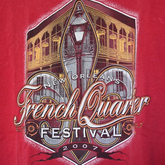 New Orleans French Quarter Festival 2007 commemorative t-shirt, red, vintage - Picture 1 of 5
